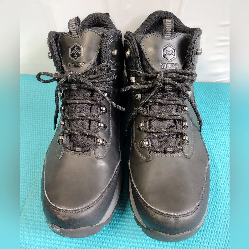 Khombu Summit Men's Leather Hiking Outdoor Tactical Black Boots 13